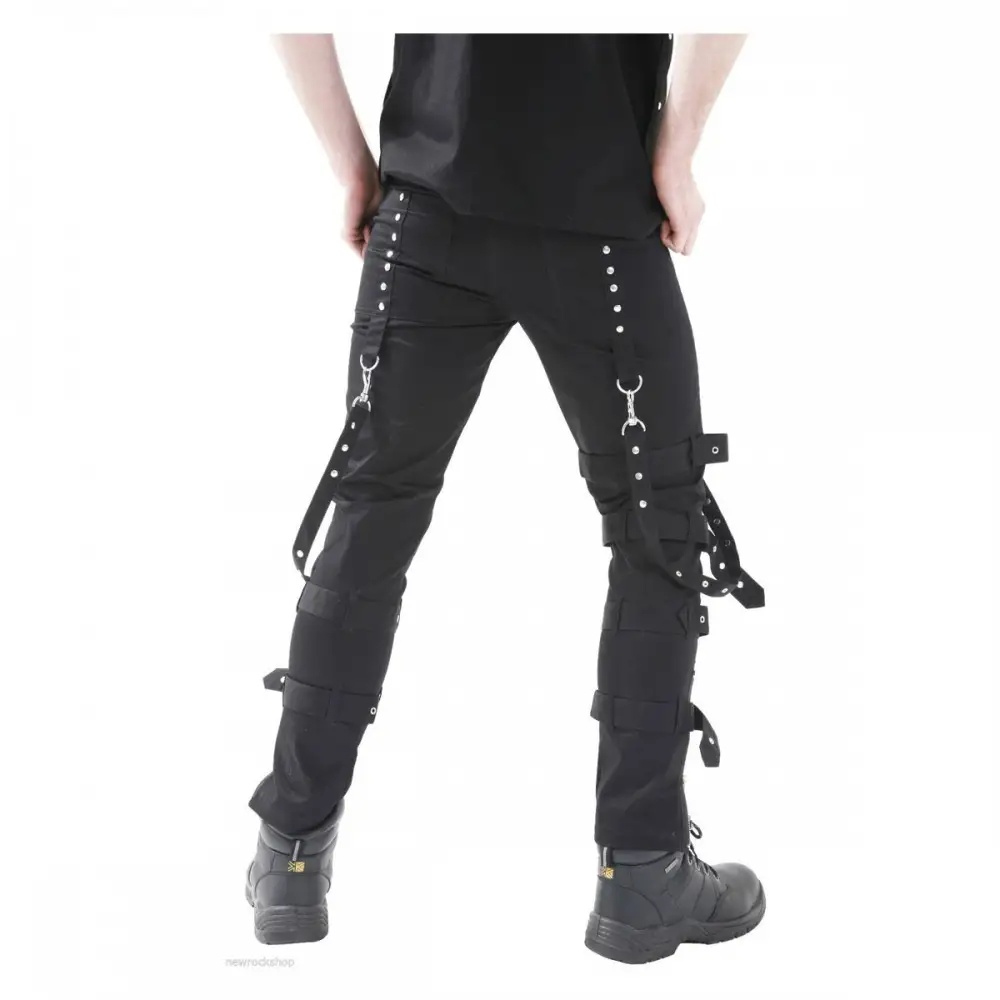Buckle Straps Mens Gothic Pant | EMO Punk Rock Metal Pant Mens
