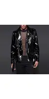 Men Gothic Vinyl PVC Motorcycle Jacket