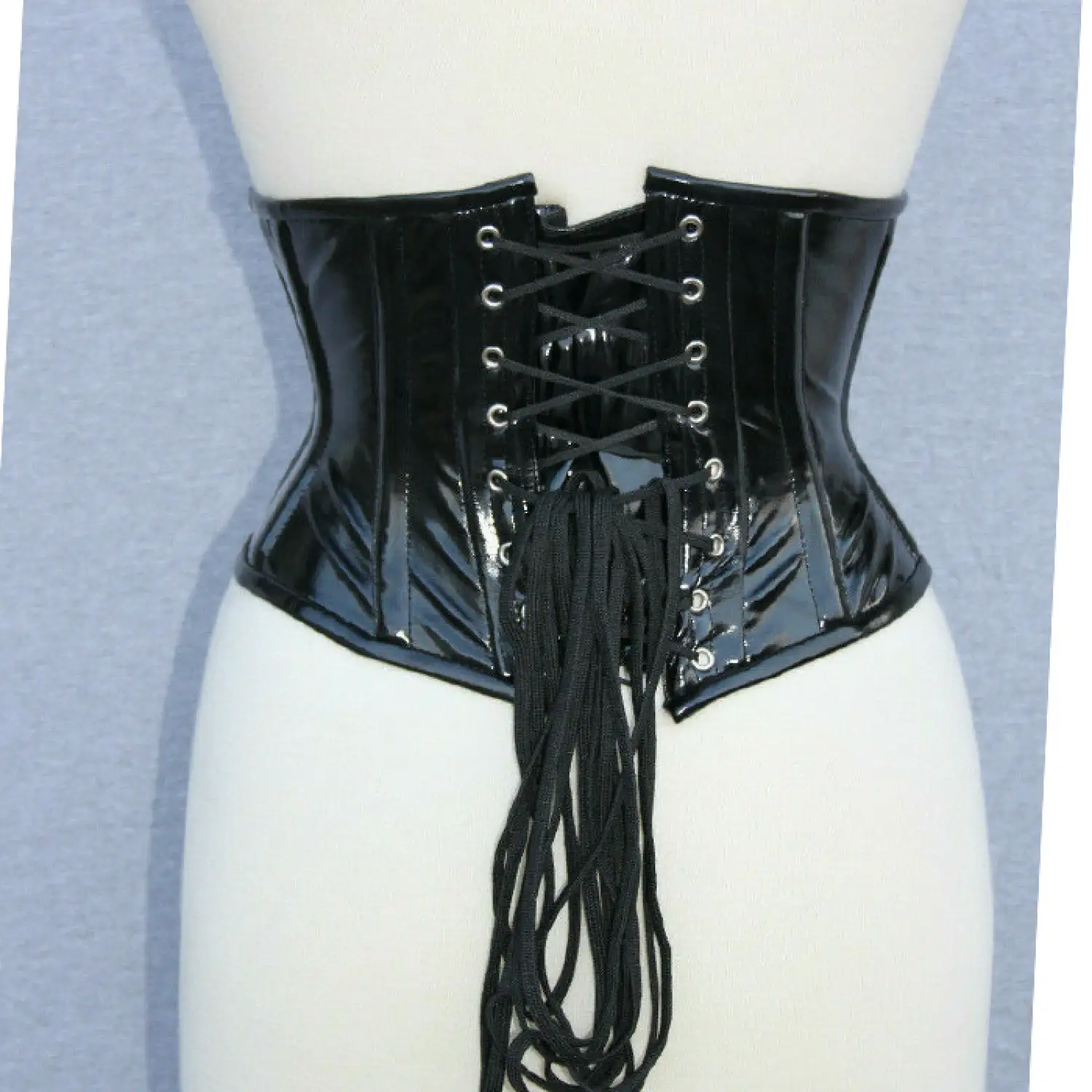 Black Magic Vinyl Underbust Corset | Women's Glossy PVC Corset
