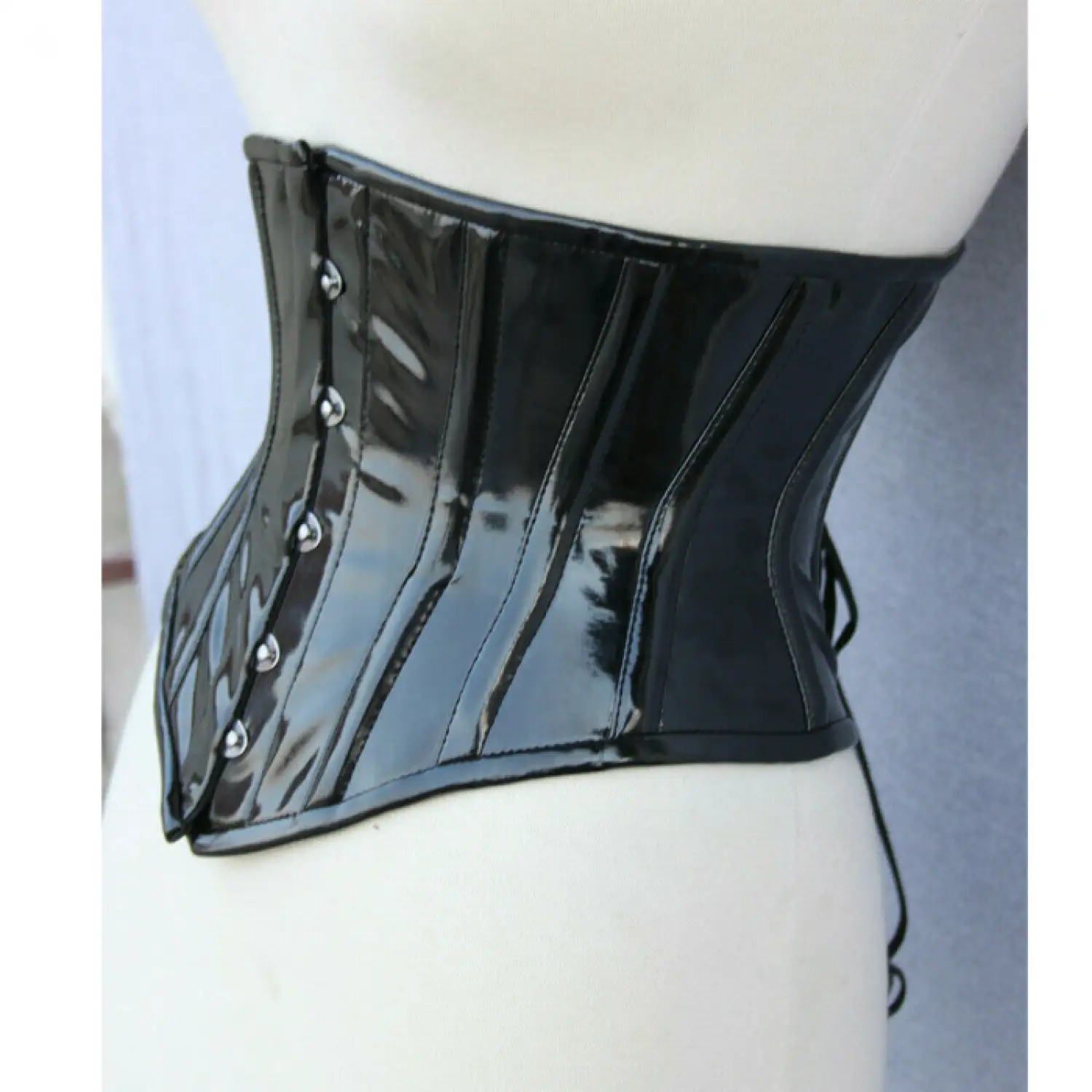 Black Magic Vinyl Underbust Corset | Women's Glossy PVC Corset