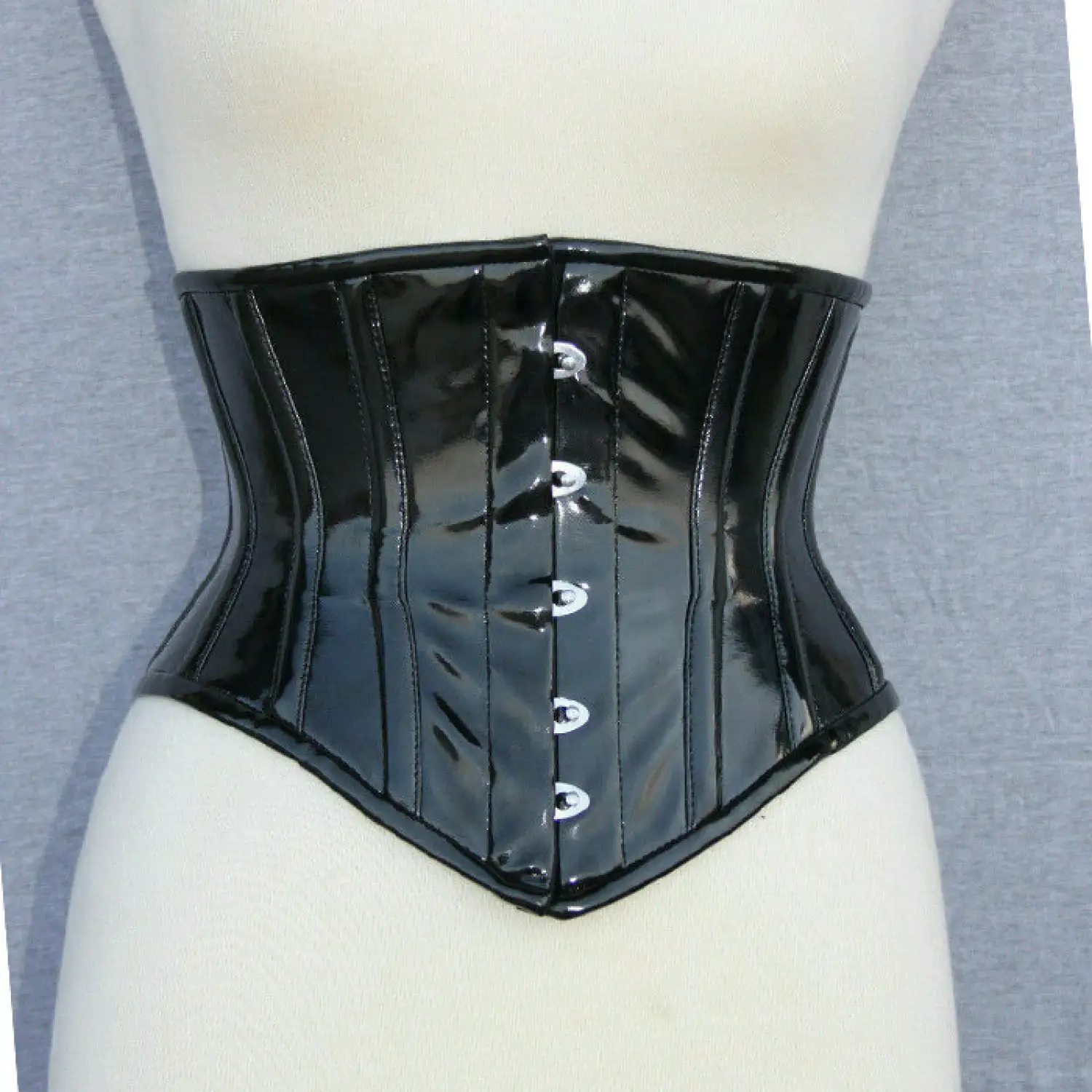 Black Magic Vinyl Underbust Corset | Women's Glossy PVC Corset