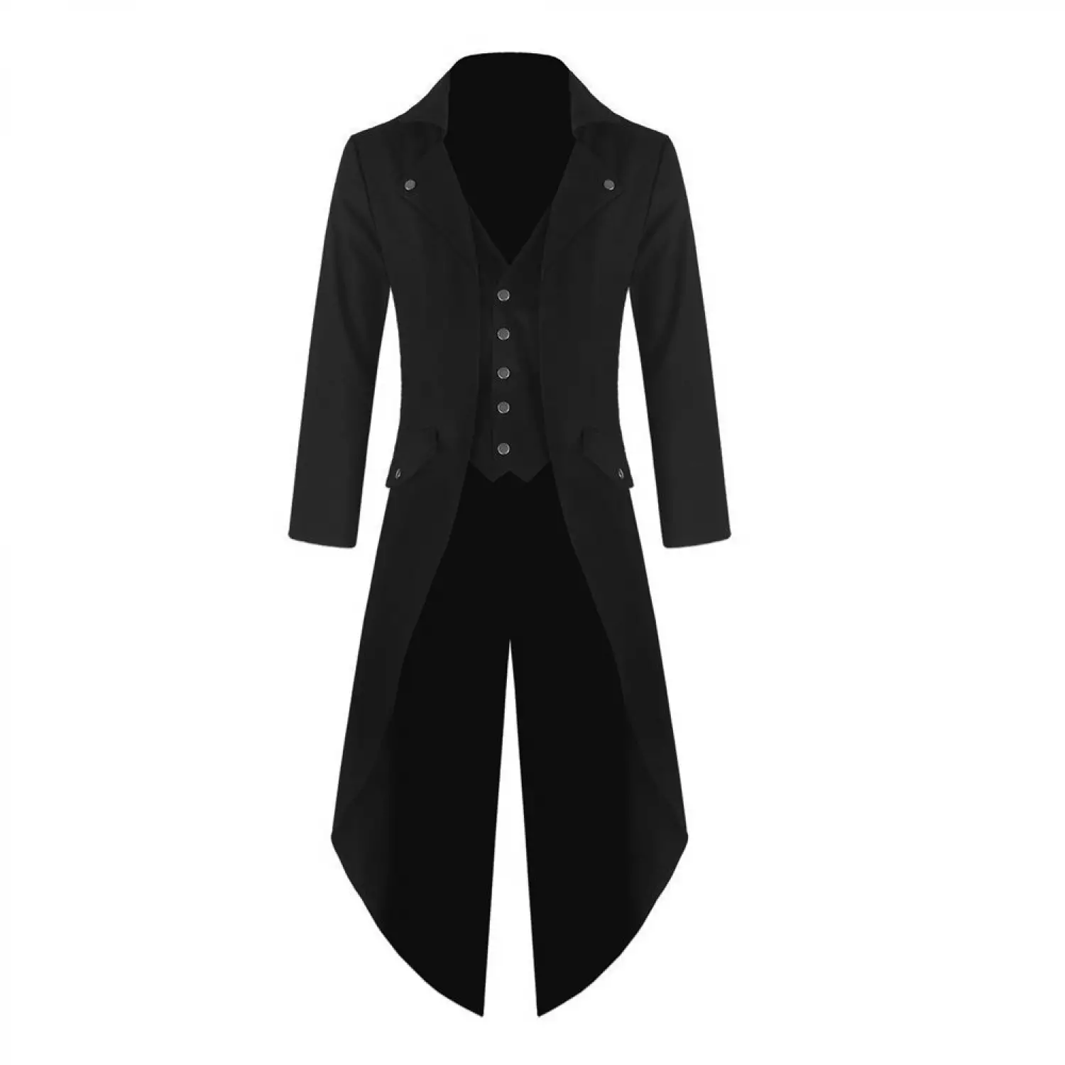 Steampunk Victorian Black Tailcoat | Men Gothic Wedding Tailcoat