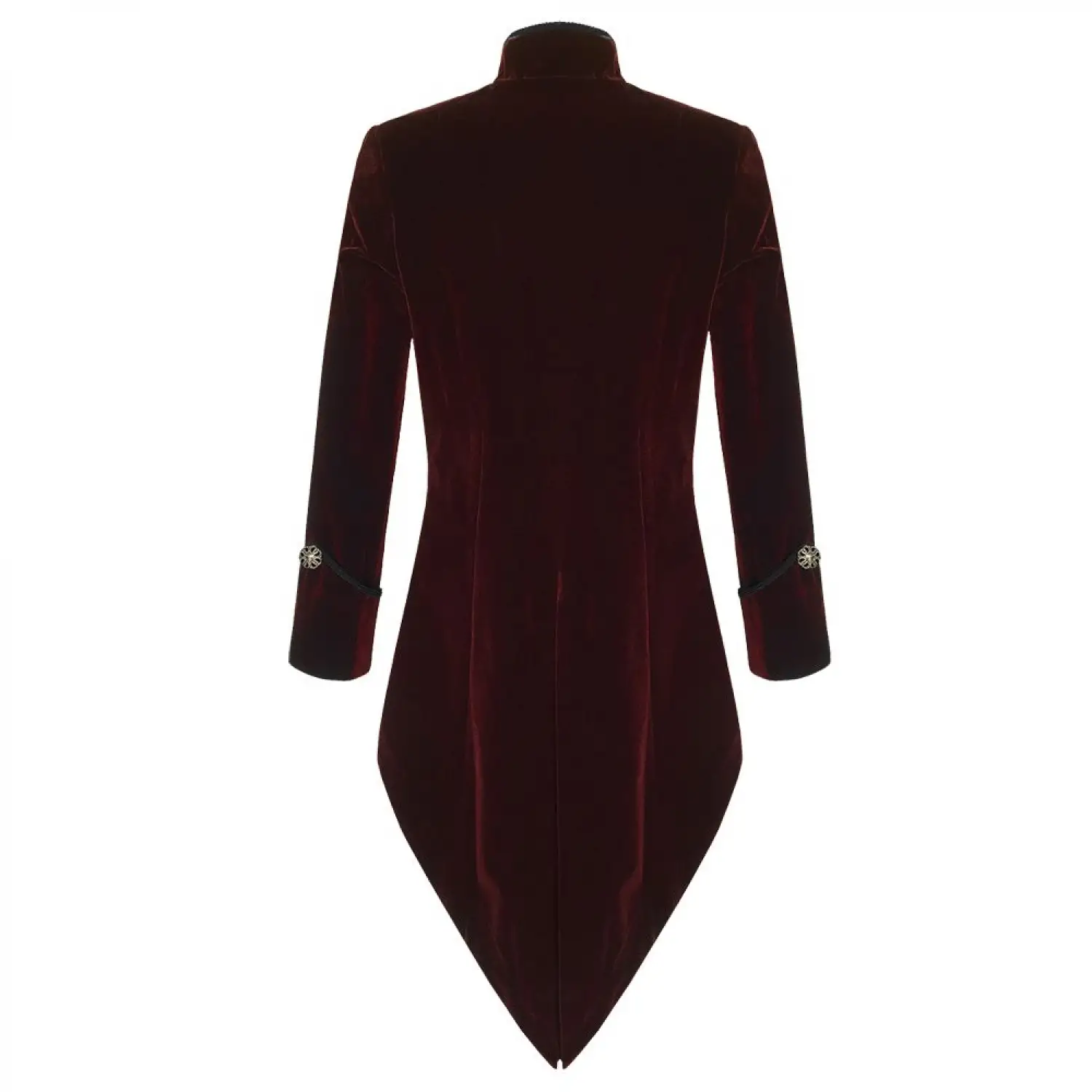 Steampunk Pentagram Red Velvet Tailcoat | Pirate Burgundy Velvet Swallow Gothic Coat