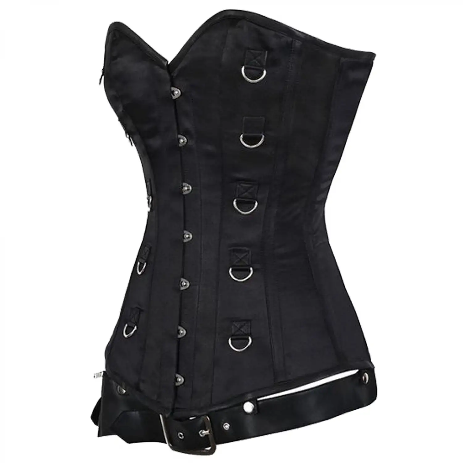 Gothic Glamour Cinch Corset | Black Cotton Overbust Corset Women's