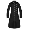 Black Military Officer Long Coat | Men Gothic Army Officers Coat