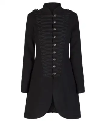 Vintage Military Wool Gothic Coat | Braided Women Gothic Coat