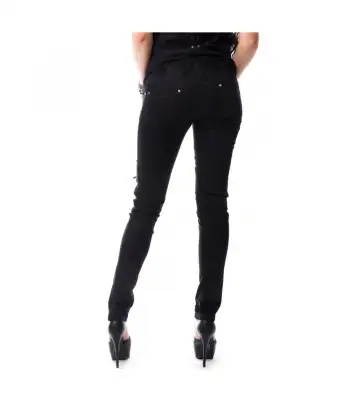 Women Black Slim Fit Gothic Pant | Punk Rock Party Pants