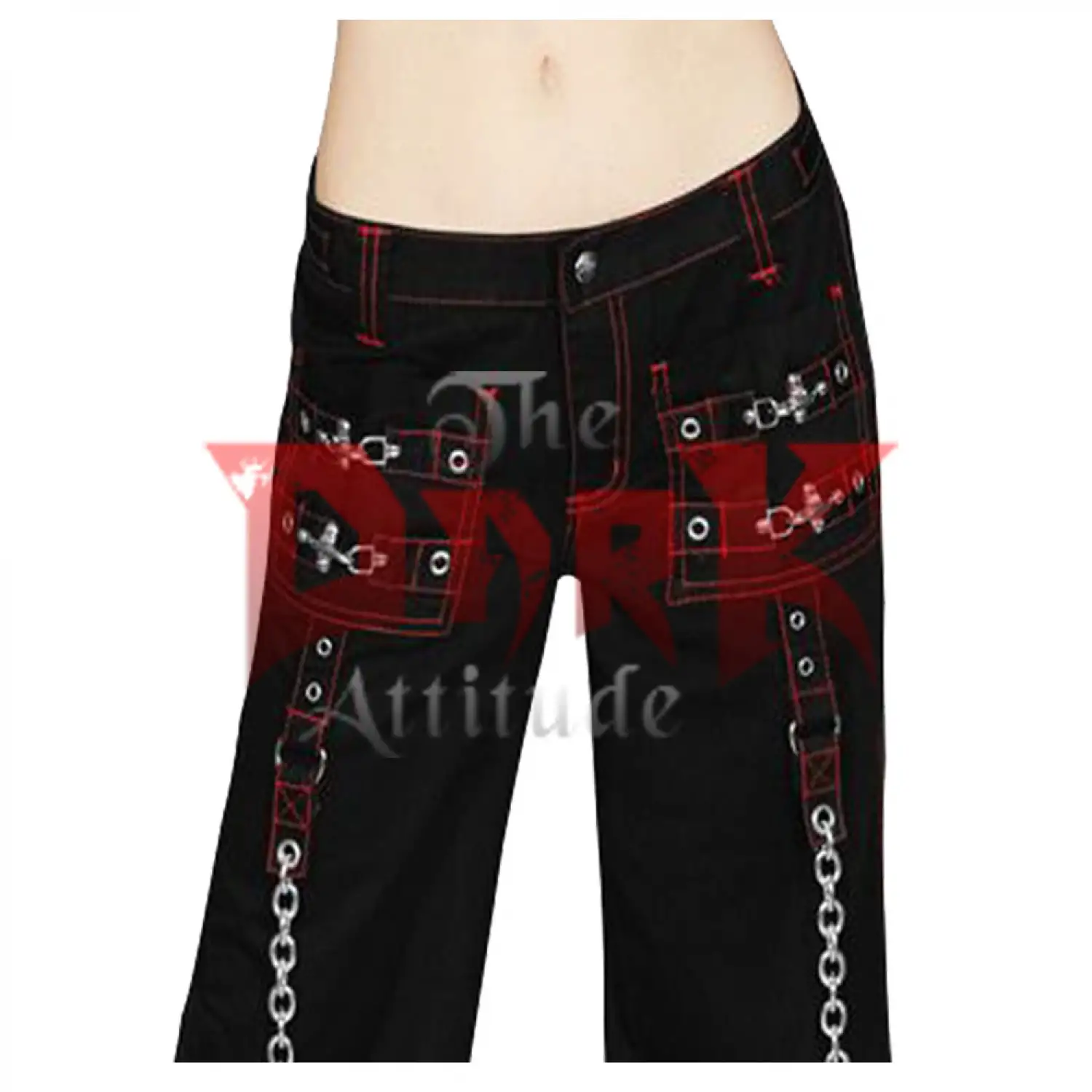 Punk EMO Slim Fit Pants | Red Threads Women Party Pant