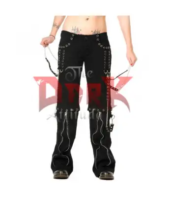 Punk Rock Disco Party Pant | Women Gothic Black Slim Fit Pant