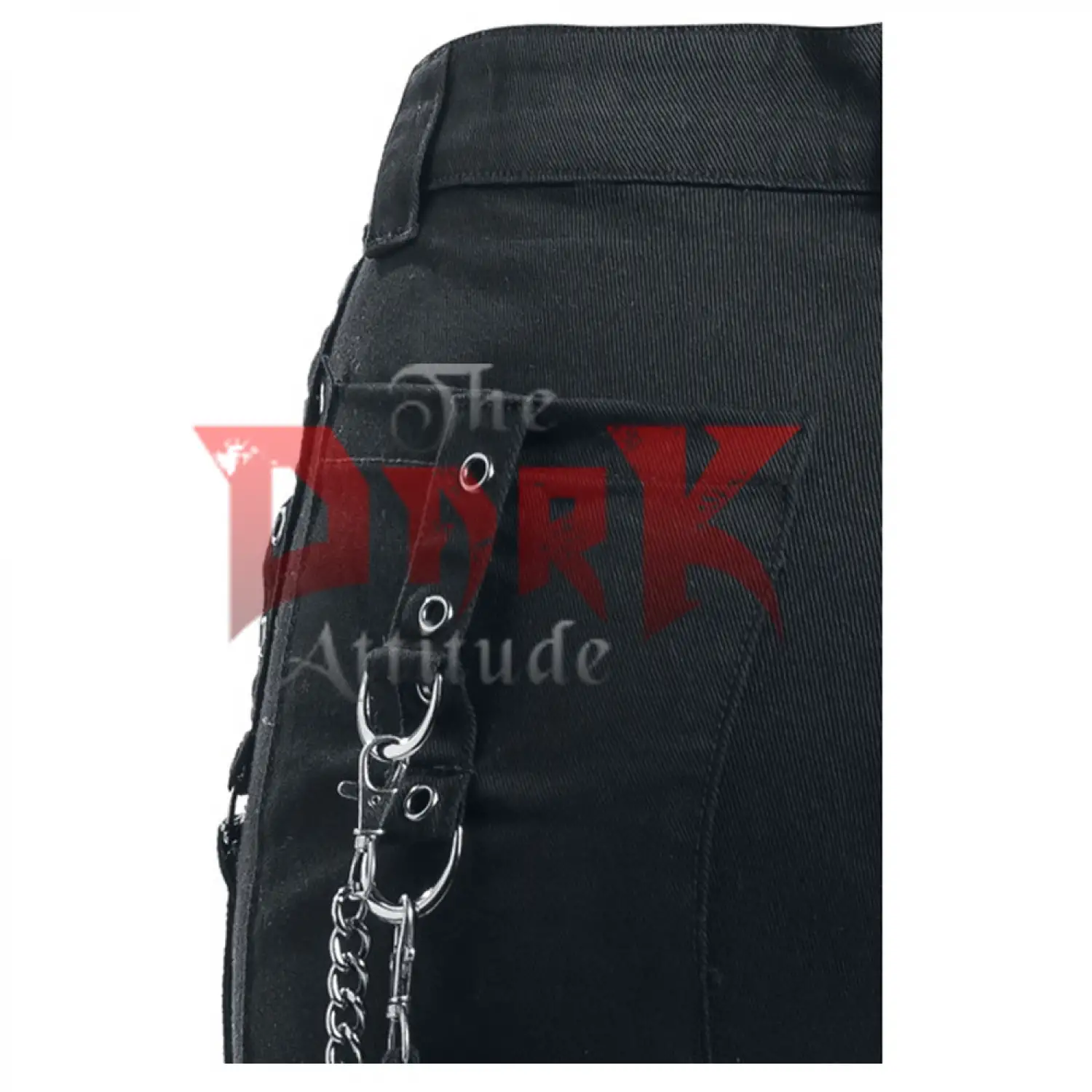 Women Chains Straps Slim Fit Gothic Pant | Black EMO Disco Party Pant