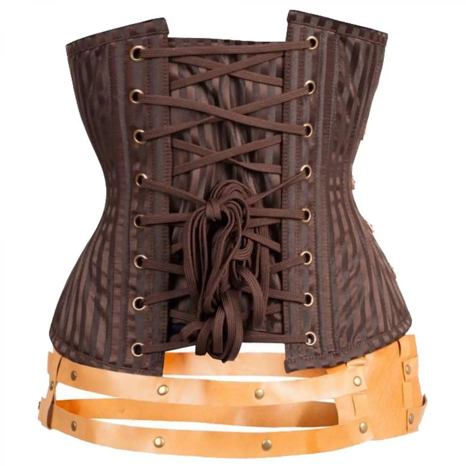Timeless Steampunk Women's Corset | Brown Underbust Victorian Corset