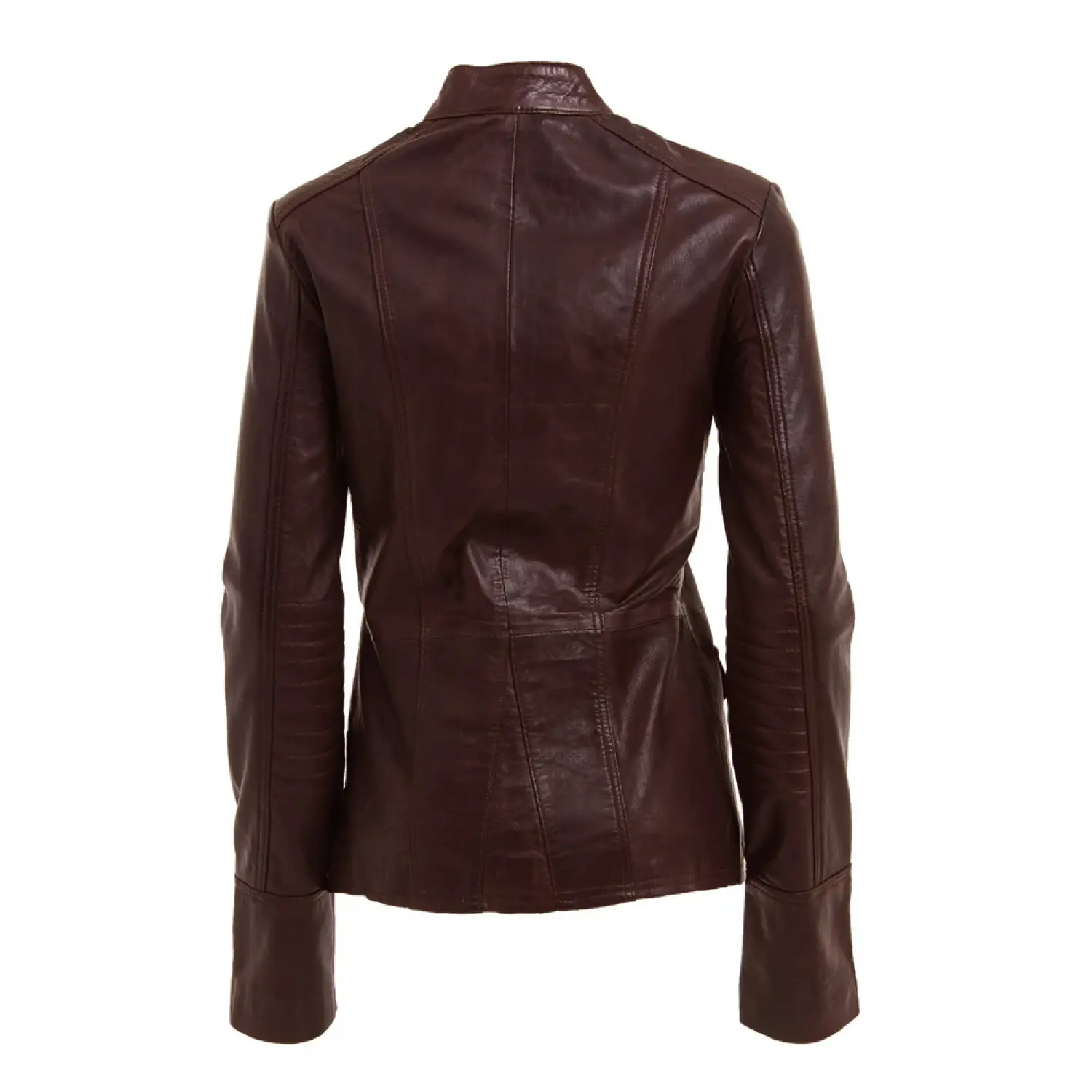 Women Military Brown Leather Jacket | Ladies Gothic Army Leather Blazer