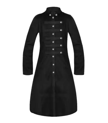 Black Military Officer Long Coat