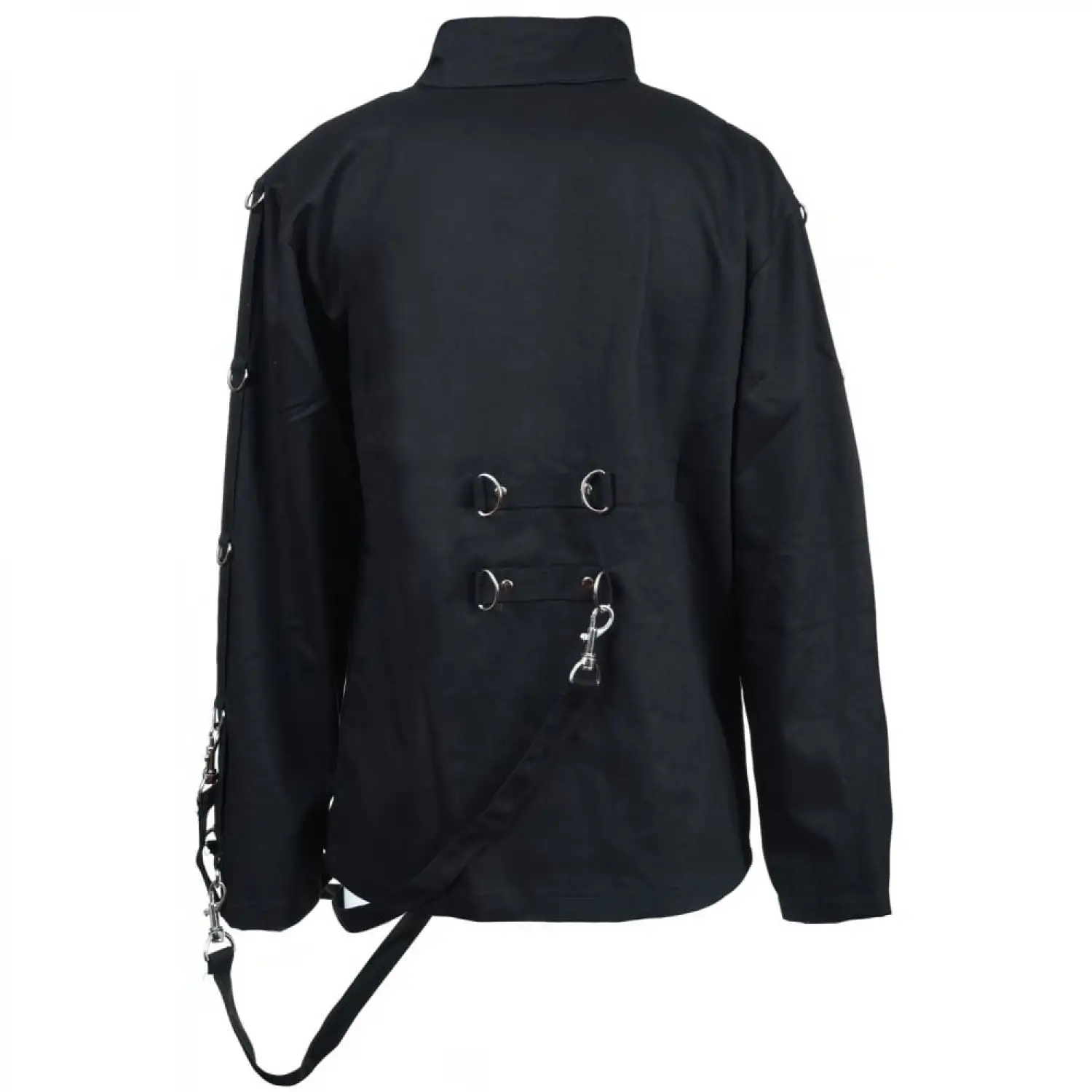 Women Bondage Fetish Jacket | High Neck Collar Gothic D-ring Jacket