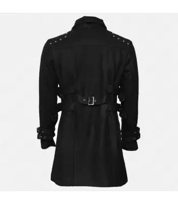 Black Military Officers Trench Coat