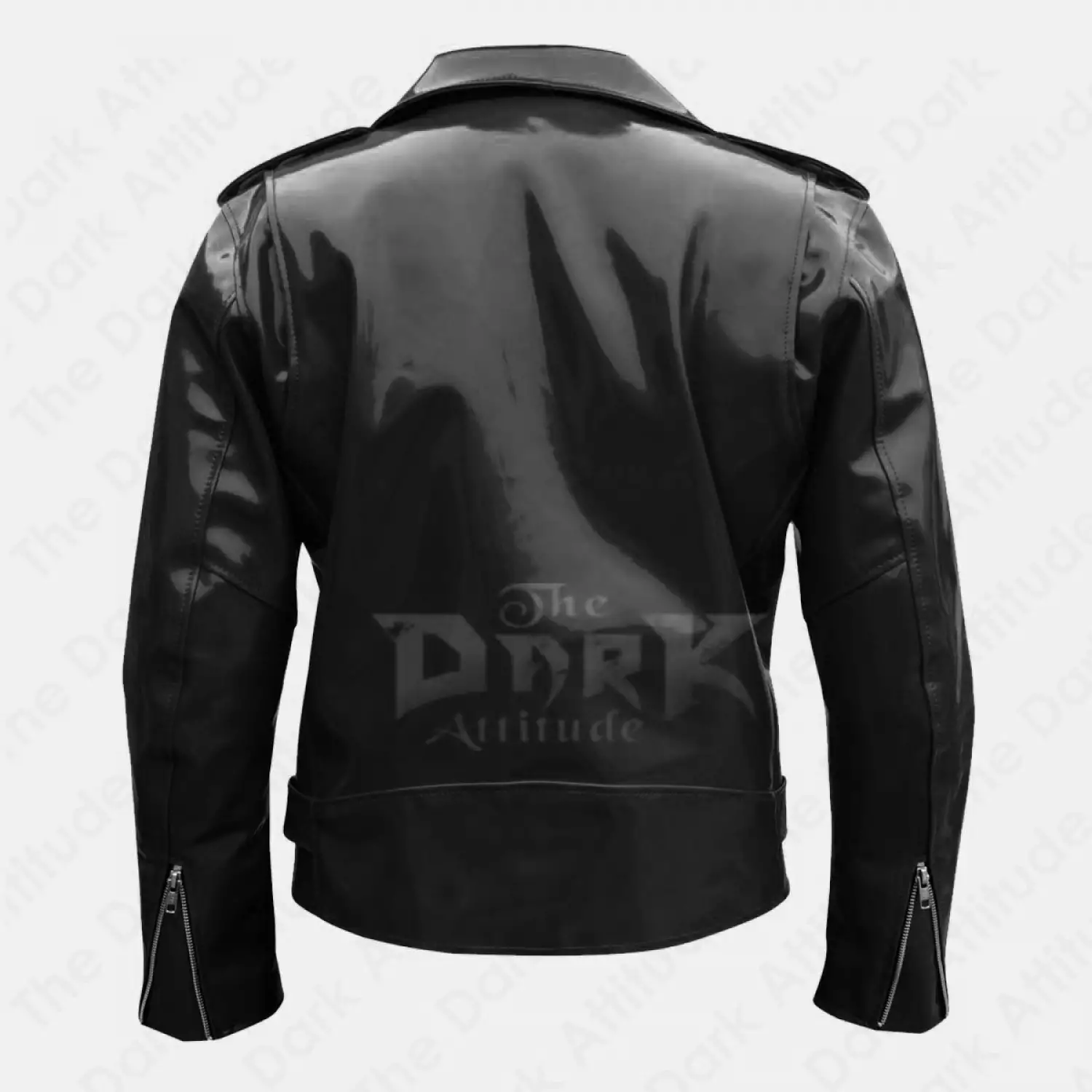 Men's PVC Vinyl Biker Jacket: Brando Motorcycle Jacket | Black-White