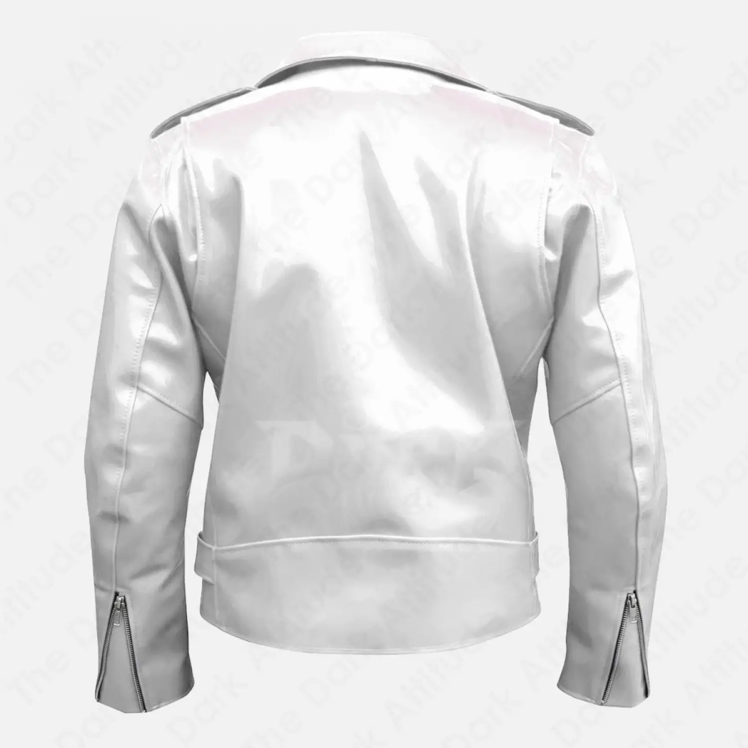 Men's PVC Vinyl Biker Jacket: Brando Motorcycle Jacket | Black-White