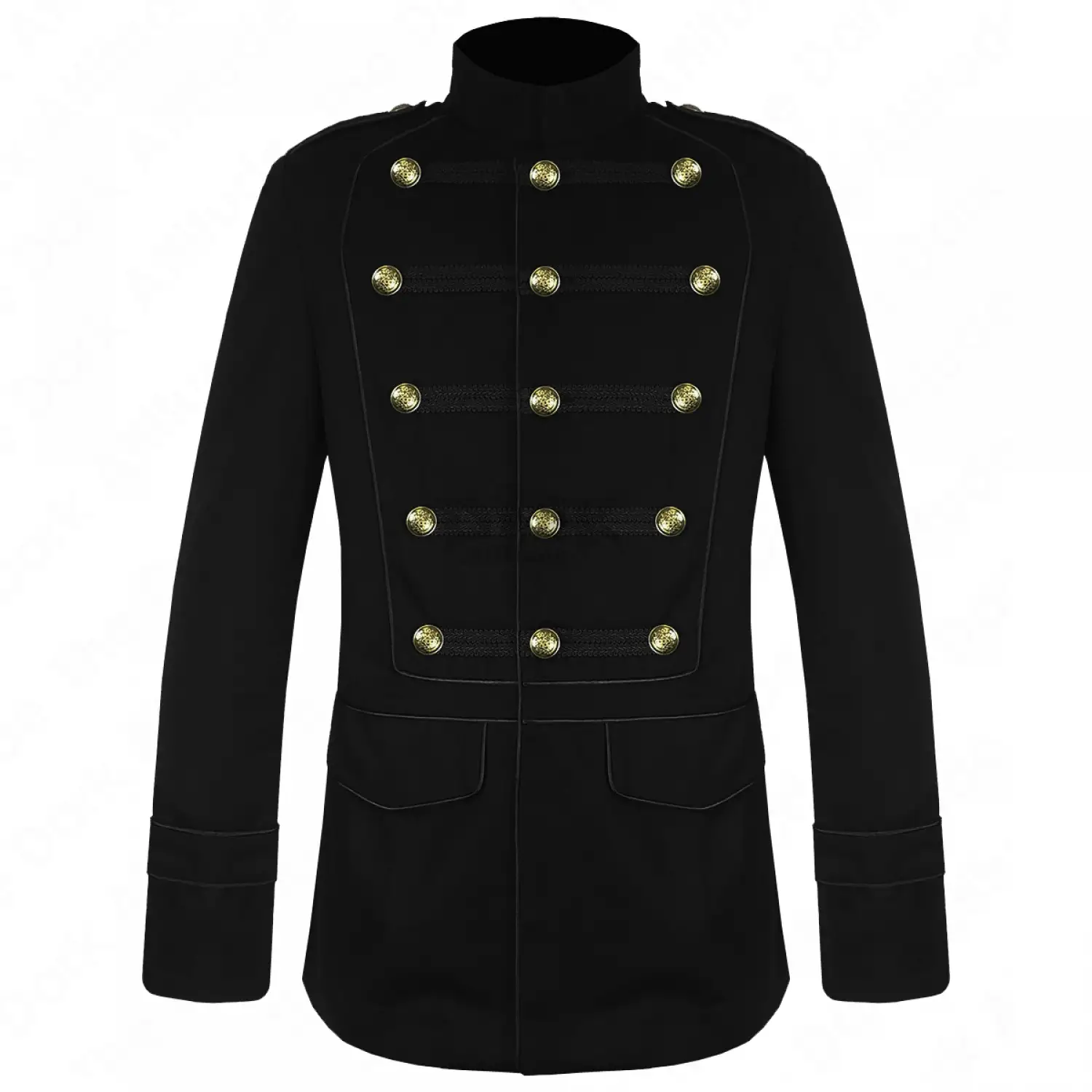 Gothic Military Parade Jacket: Black Pipers Drummer jacket