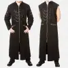 Hellraiser Pinhead Chains Zipper Long Coat | Punk Gothic Full Length Black Men Coat