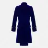Steampunk Blue Velvet Coat | Victorian Men Velvet Frock