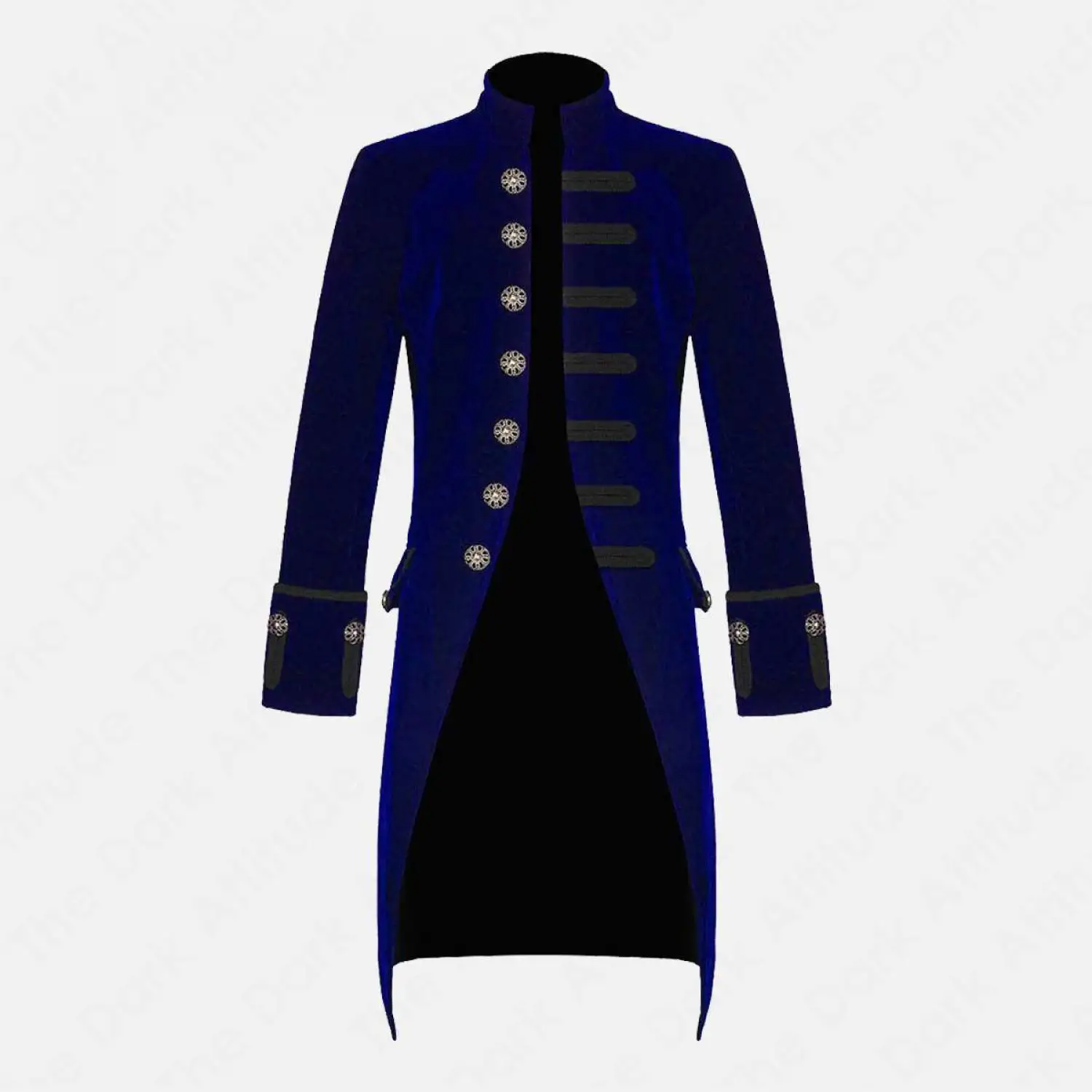 Steampunk Blue Velvet Coat | Victorian Men Velvet Frock
