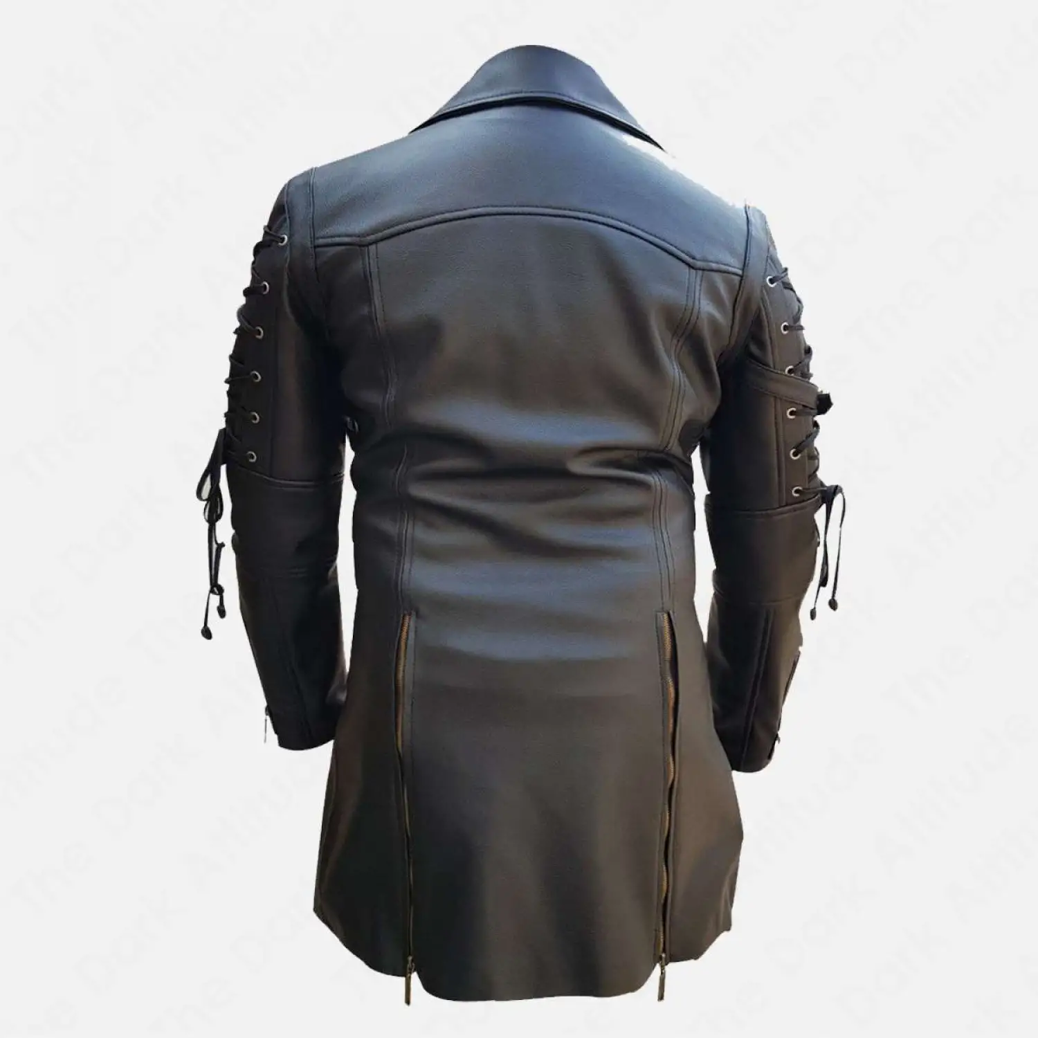 Men Dracula Poison Trench Leather Coat Steampunk Gothic Military Coat
