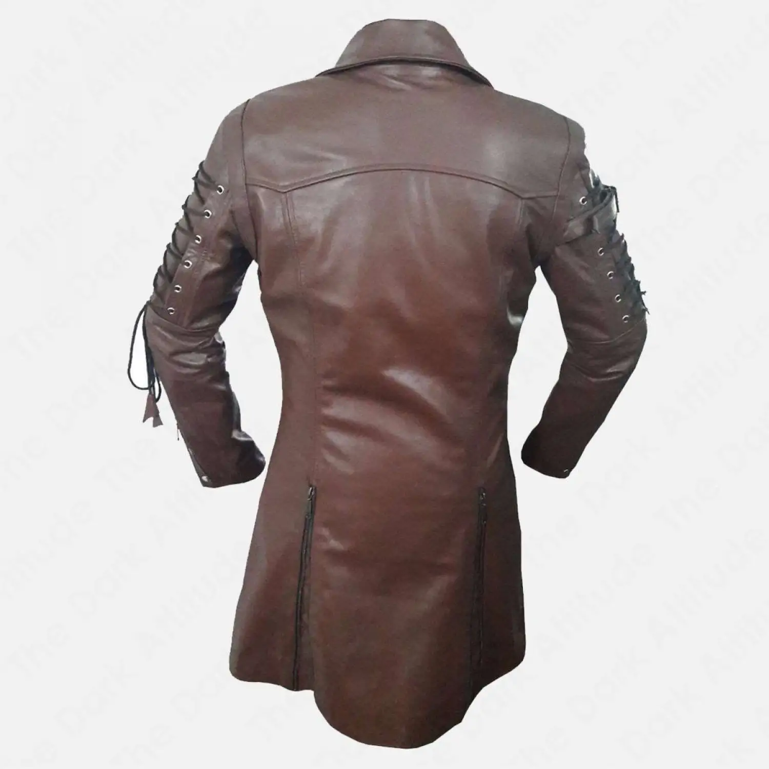 Men Dracula Poison Trench Leather Coat Steampunk Gothic Military Coat