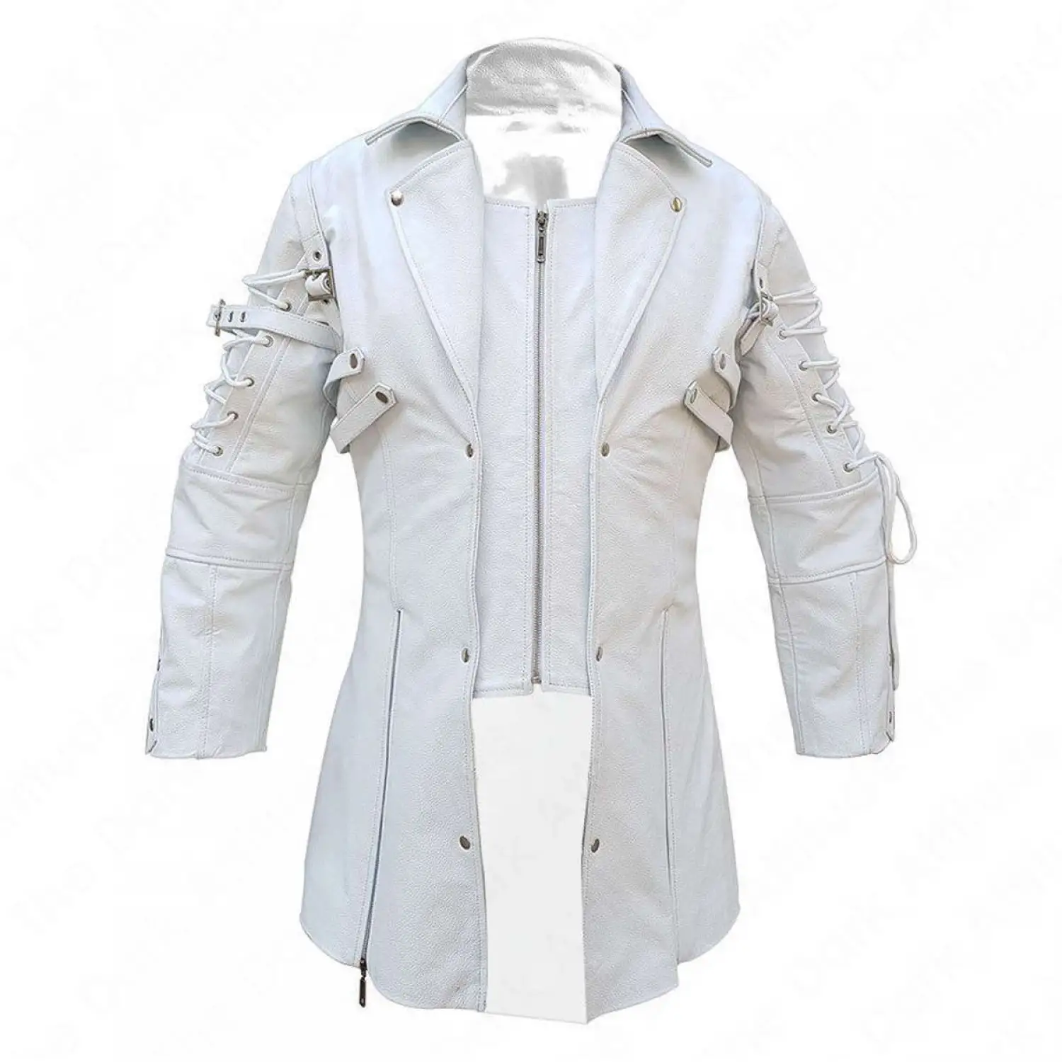 Men Dracula Poison Trench Leather Coat Steampunk Gothic Military Coat