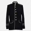 Black Velvet Military Style Coat | Men Steampunk VTG Goth Coat