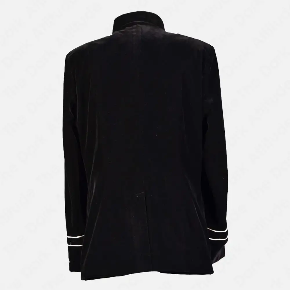 Black Velvet Military Style Coat | Men Steampunk VTG Goth Coat