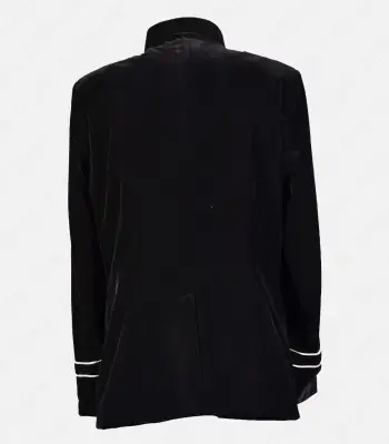 Black Velvet Military Style Coat | Men Steampunk VTG Goth Coat