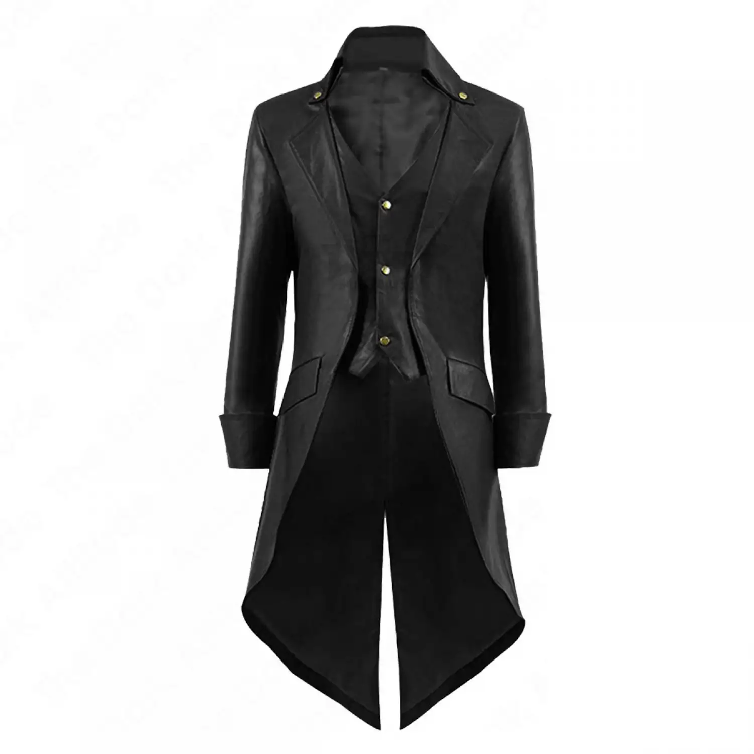 Steampunk Real Leather Tailcoat Men's : Victorian Vanguard Coat
