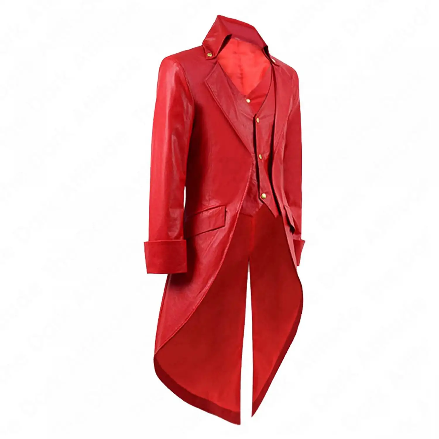 Steampunk Real Leather Tailcoat Men's : Victorian Vanguard Coat