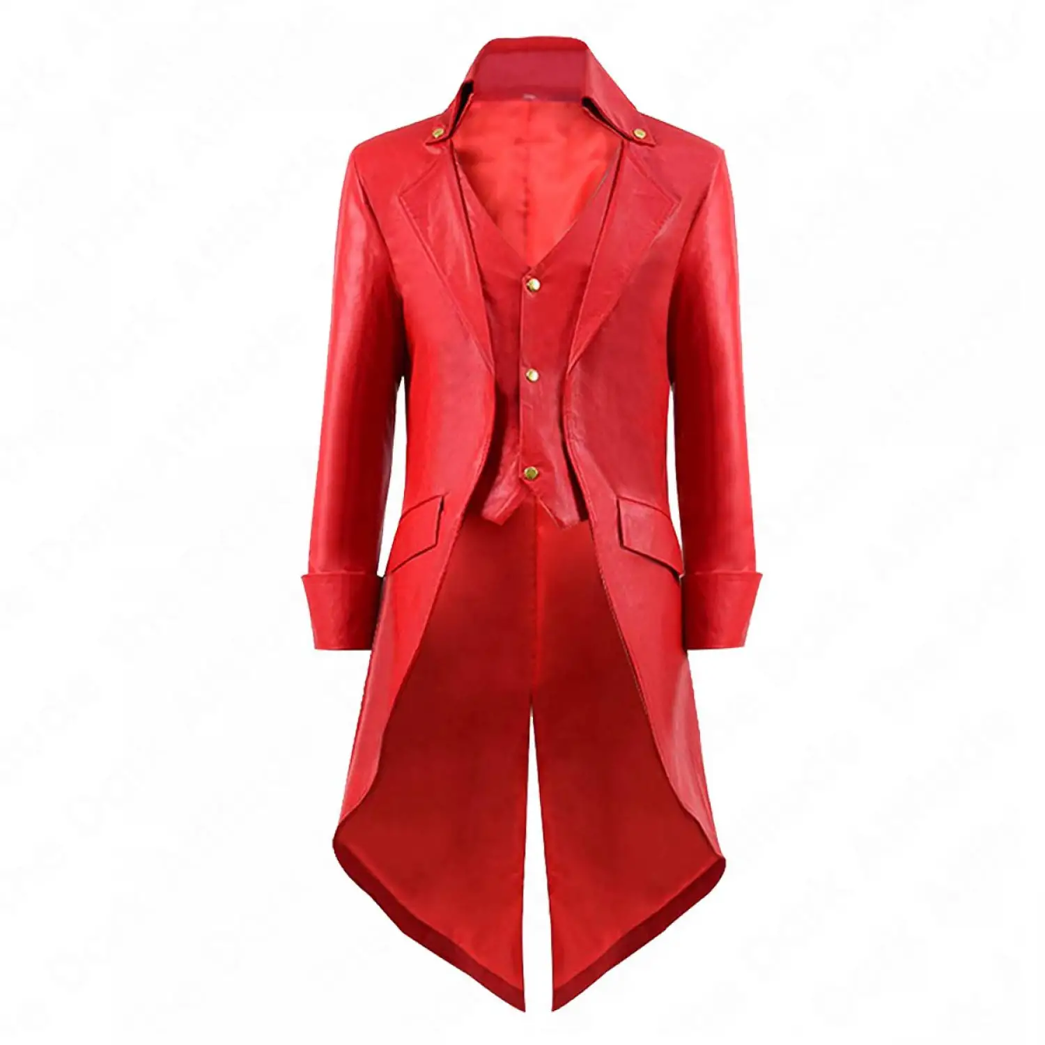 Steampunk Real Leather Tailcoat Men's : Victorian Vanguard Coat