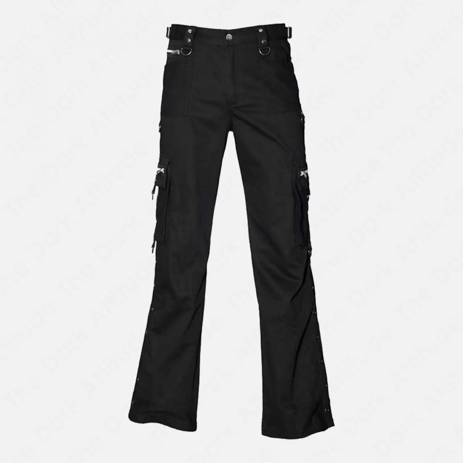 Retro Rockstar Black Pants: Dark Bootcut Gothic Jeans