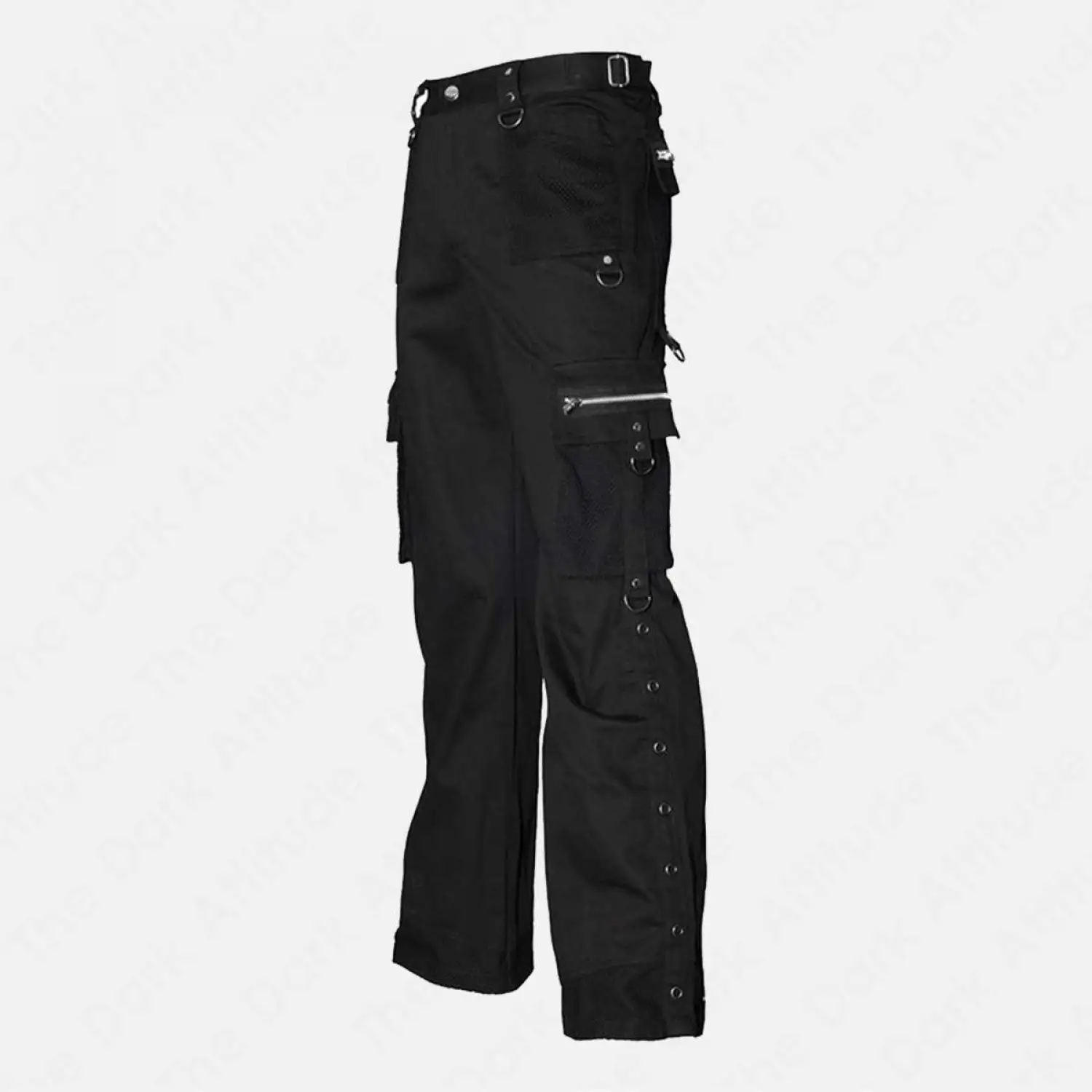 Retro Rockstar Black Pants: Dark Bootcut Gothic Jeans