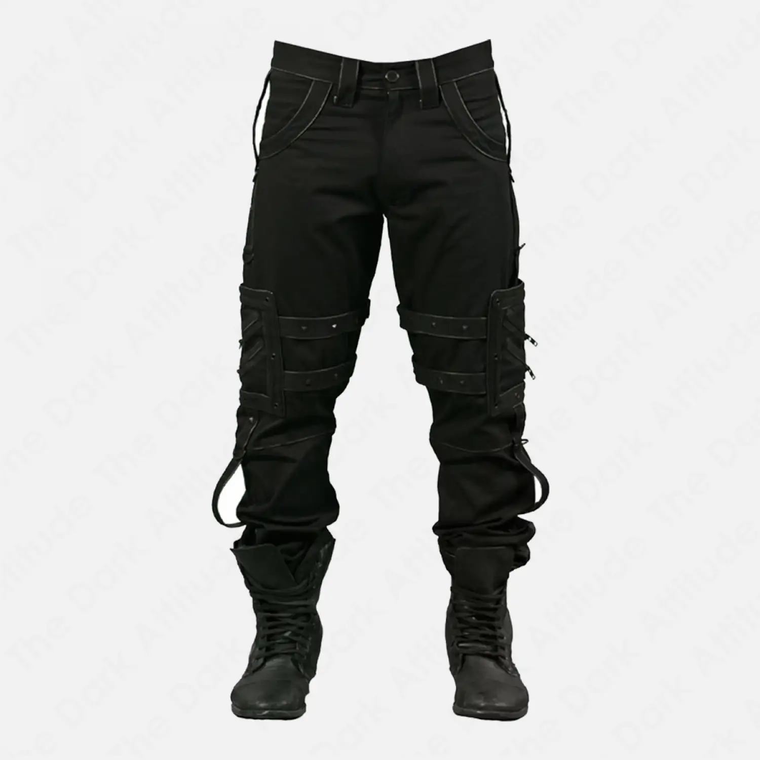Punk Heavy Metal Denim Fetish Pant | Gothic Black Studded Pant Mens
