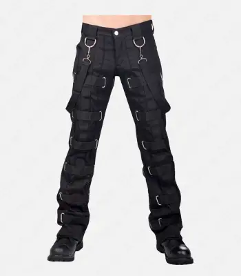 Slim Fit Black Bondage Pant