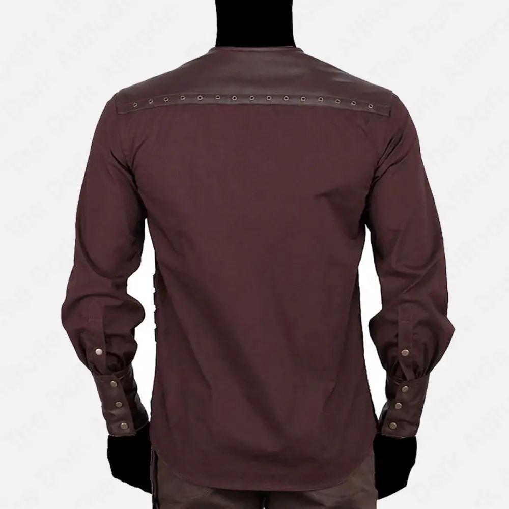 Steampunk Dark Brown Vintage Shirt | Men Gothic Cottons Shirt