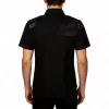 Men’s Gothic leather panel shirt with red contrast stitching
