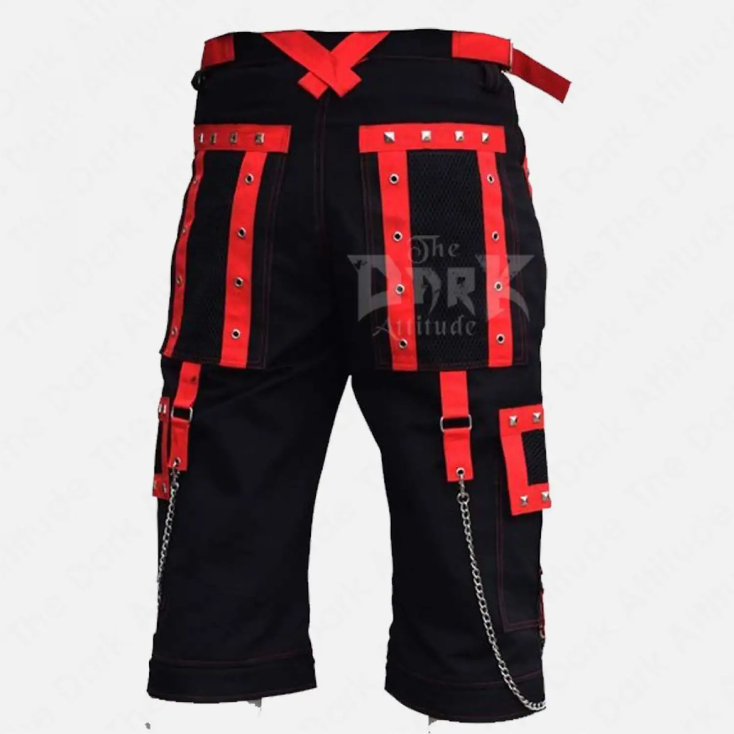 EMO Cyber Goth Shorts | Punk Rock Bondage Straps Shorts Mens