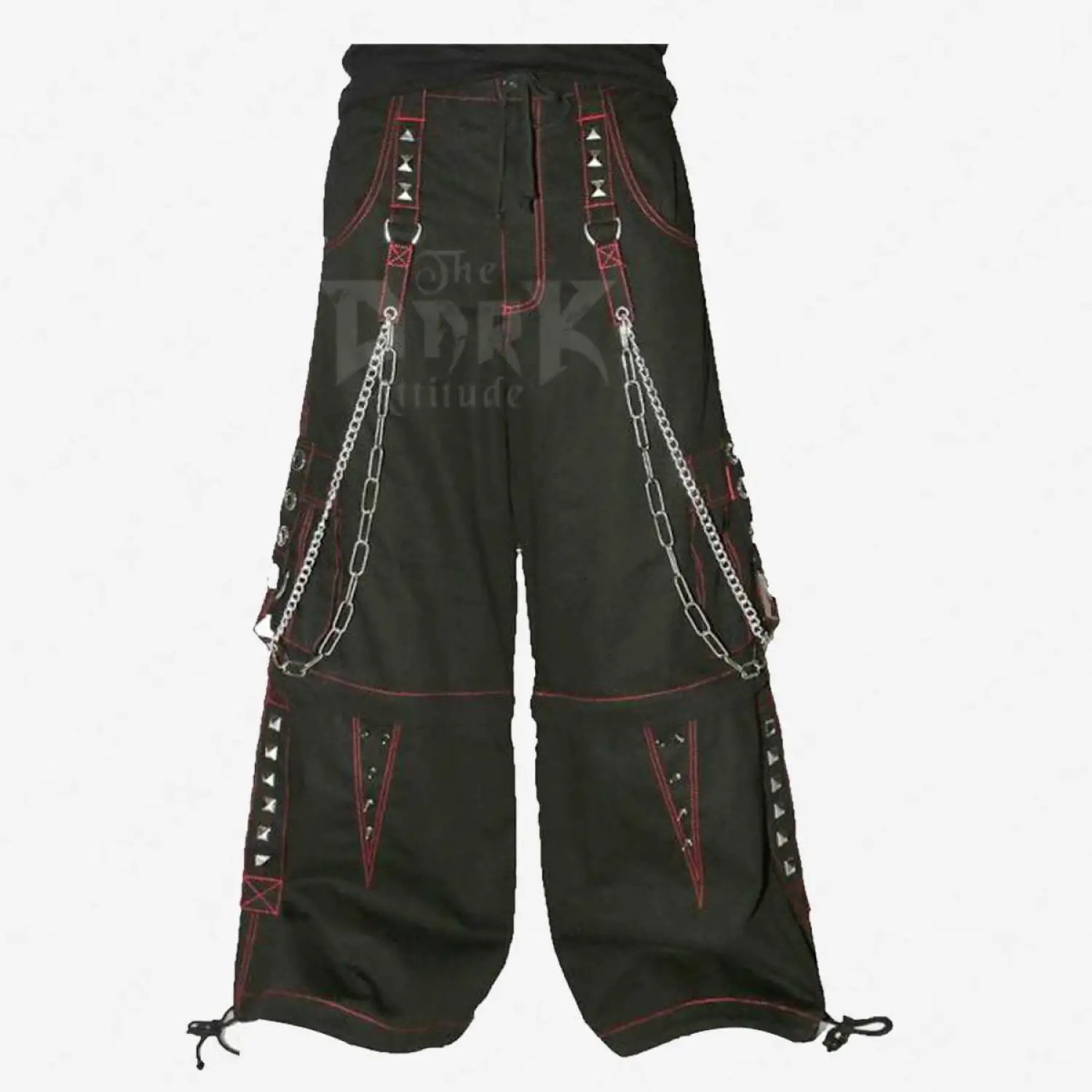 PUNK EMO Studded Baggy Pants | Chains Straps Bondage Fetish Cargo Trouser Shorts