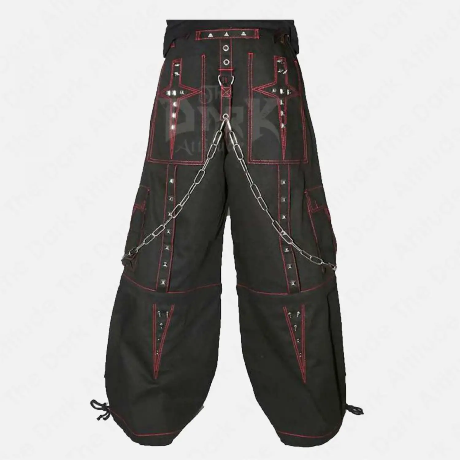 PUNK EMO Studded Baggy Pants | Chains Straps Bondage Fetish Cargo Trouser Shorts