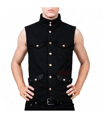 Men’s Gothic Black Utility Vest