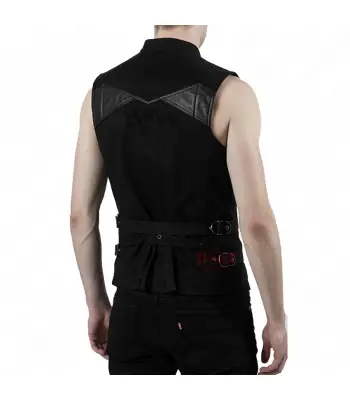 Men’s Gothic Industrial Black Waistcoat