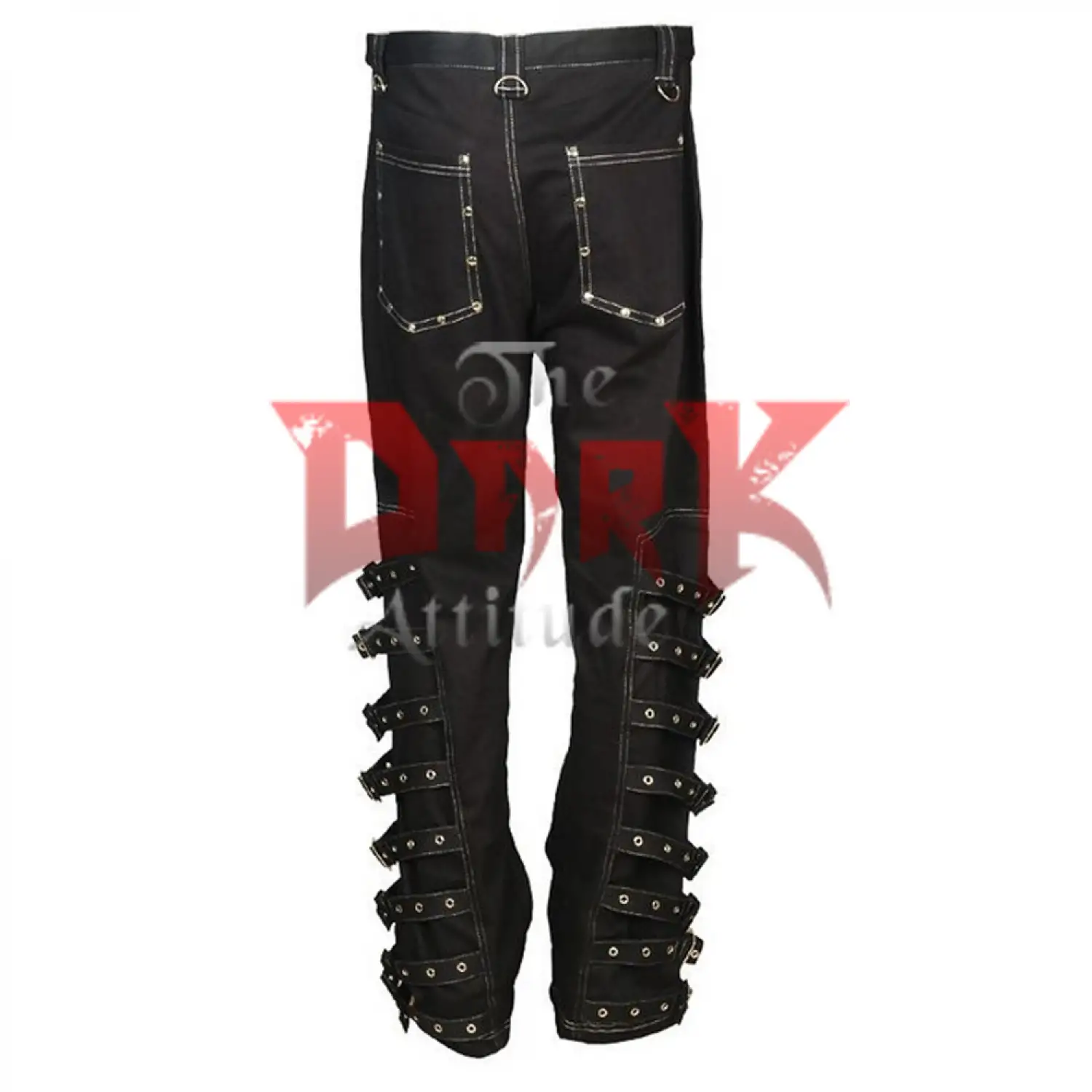 Gothic Bondage Cyber Pant EMO Trousers Black Men Punk Straps Pant