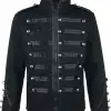 Black Gothic Warrior Jacket: Military Drummer Parade Jacket