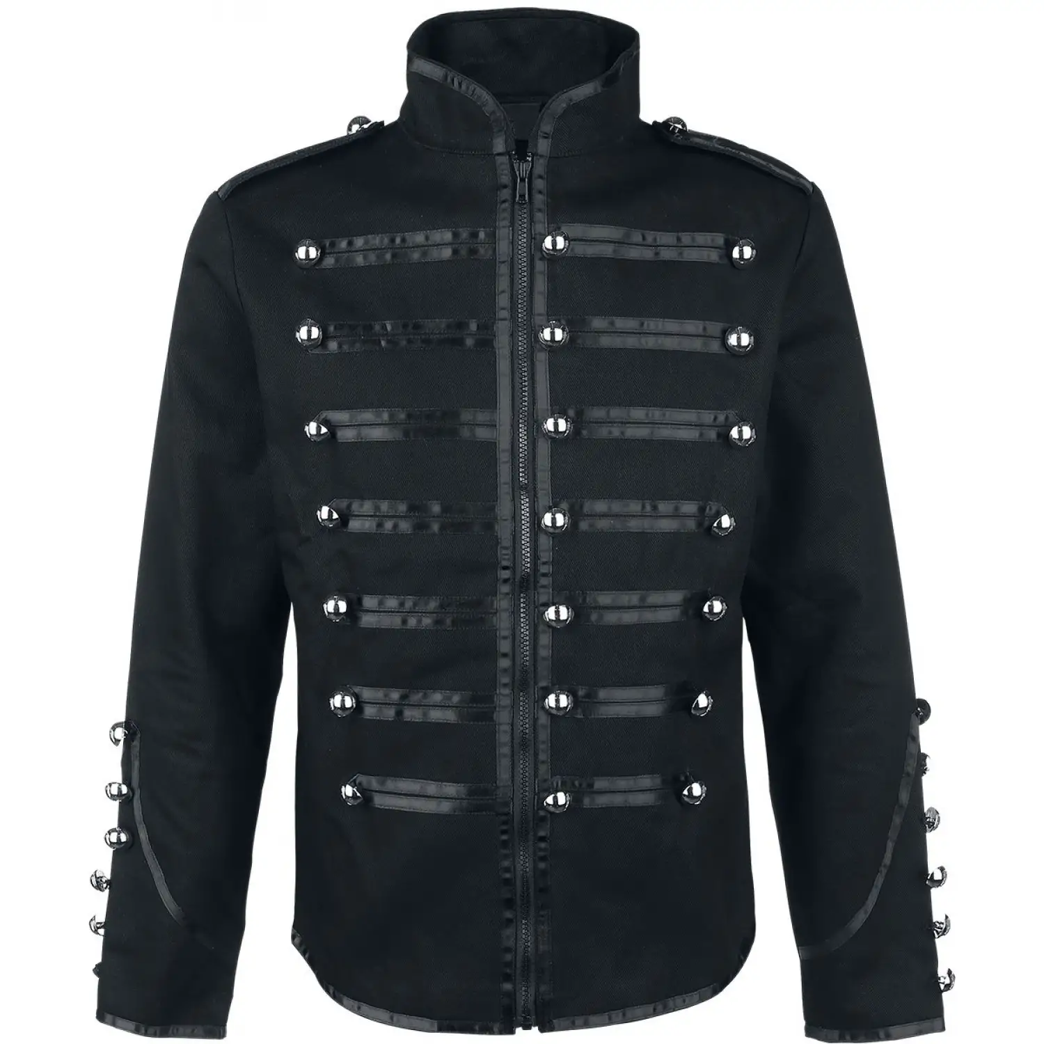 Black Gothic Warrior Jacket: Military Drummer Parade Jacket
