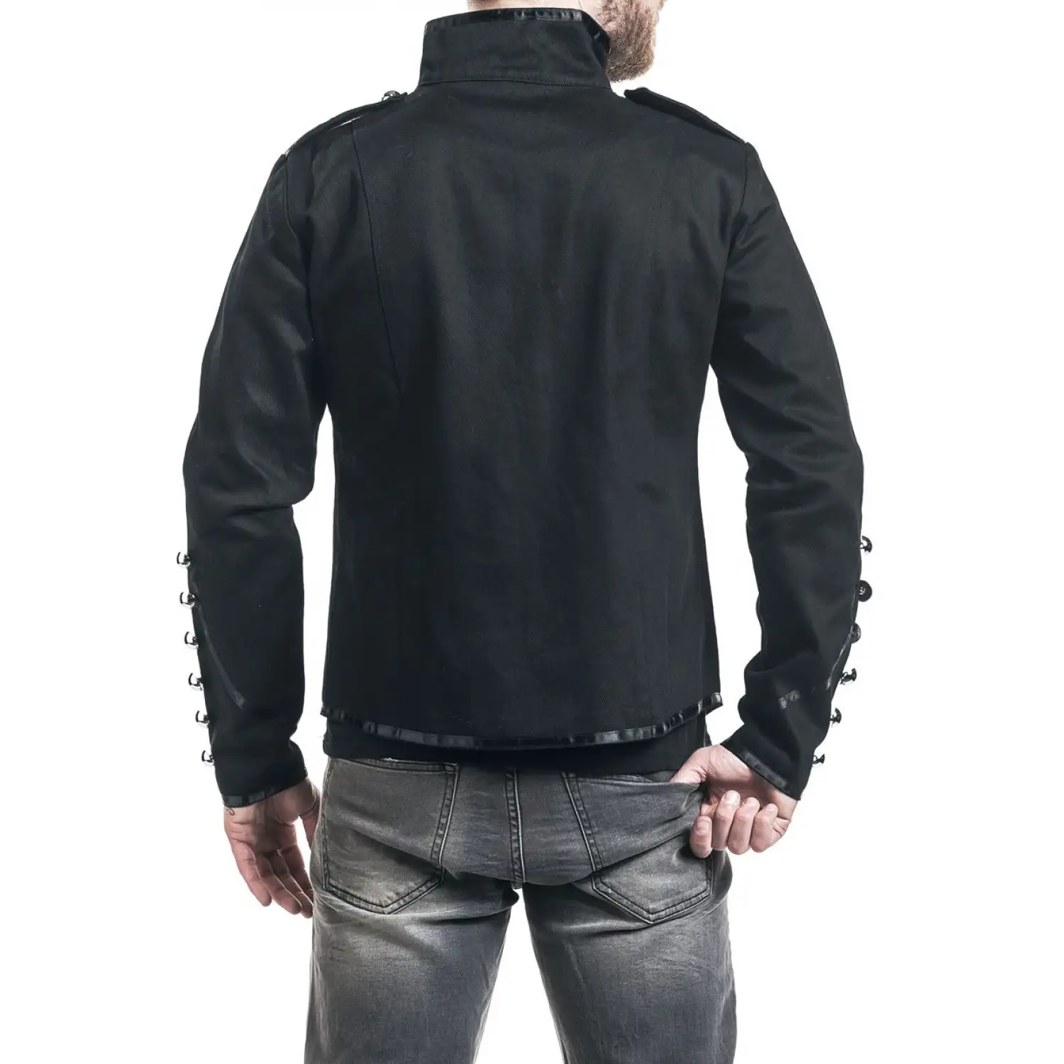 Black Gothic Warrior Jacket: Military Drummer Parade Jacket