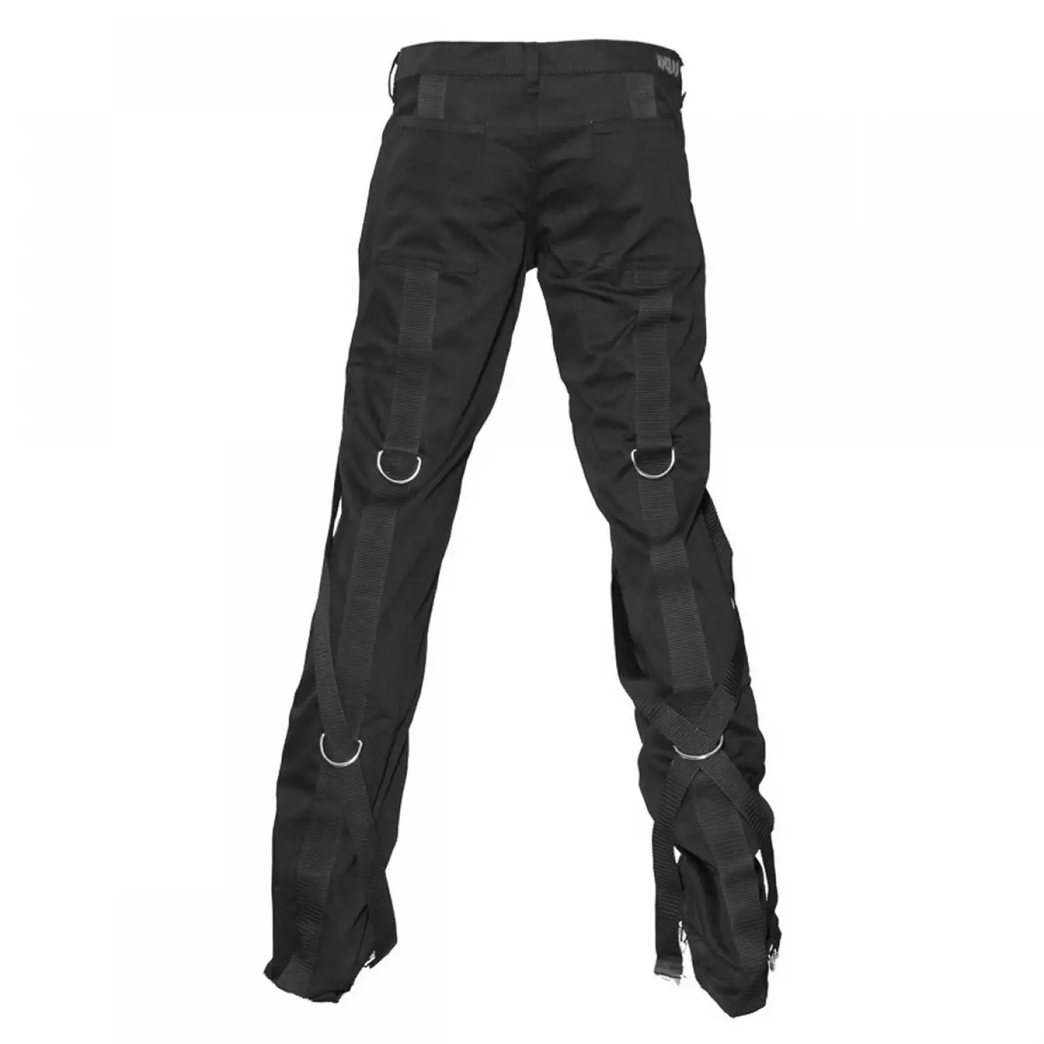 Punk Rock Star Buckle Straps Pant Mens | Black Gothic Fetish Silk Pant